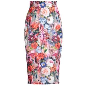 Mid Calf Floral Skirt